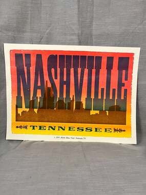 2015 Hatch Show Print Nashville Tennessee Skyline Letterpress Poster